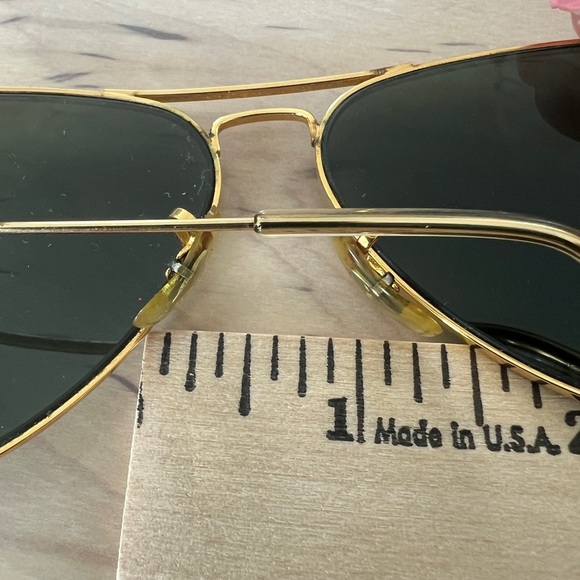 Vintage 1990’s B&L LO205 Ray Ban USA Aviator Sunglasses Gold Plate and Case - Picture 9 of 16